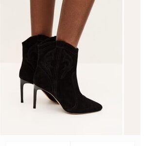 ba&sh Caitlin Black Suede Ankle Booties